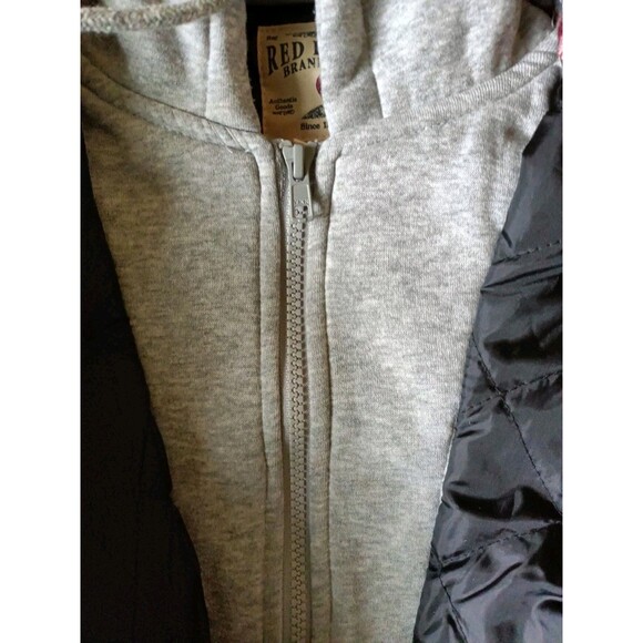 Red Head Flannel Jacket Quilted Red Plaid Men's XL Hooded Full Zip Pockets - Picture 5 of 11